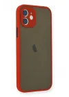 Mey İthalat®  iPhone 12 Mini Kılıf Montreal Silikon Kapak - Kırmızı