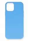 Mey İthalat®  iPhone 12 Mini Kılıf Nano içi Kadife Silikon - Mavi