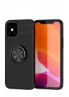 Mey İthalat®   iPhone 12 Mini Kılıf Range Yüzüklü Silikon - Siyah