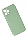 Mey İthalat®  iPhone 12 Pro Kılıf Coco Deri Silikon Kapak - Açık Yeşil