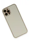 Mey İthalat®  iPhone 12 Pro Kılıf Coco Deri Silikon Kapak - Beyaz