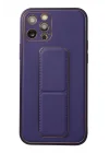 Mey İthalat®   iPhone 12 Pro Kılıf Coco Deri Standlı Kapak - Mor