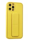 Mey İthalat®   iPhone 12 Pro Kılıf Coco Deri Standlı Kapak - Sarı