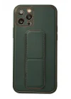 Mey İthalat®   iPhone 12 Pro Kılıf Coco Deri Standlı Kapak - Yeşil