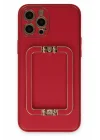 Mey İthalat®  iPhone 12 Pro Kılıf Coco Elit Kapak - Kırmızı