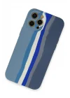 Mey İthalat®   iPhone 12 Pro Kılıf Ebruli Lansman Silikon - Mavi-Gri