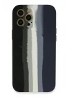 Mey İthalat®   iPhone 12 Pro Kılıf Ebruli Lansman Silikon - Siyah-Lacivert