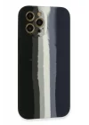 Mey İthalat®   iPhone 12 Pro Kılıf Ebruli Lansman Silikon - Siyah-Lacivert