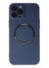 Mey İthalat®  iPhone 12 Pro Kılıf Jack Magneticsafe Lens Silikon - Lacivert