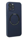 Mey İthalat®  iPhone 12 Pro Kılıf Jack Magneticsafe Lens Silikon - Lacivert