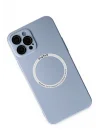 Mey İthalat®  iPhone 12 Pro Kılıf Jack Magneticsafe Lens Silikon - Sierra Blue