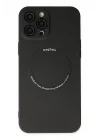 Mey İthalat®  iPhone 12 Pro Kılıf Jack Magneticsafe Lens Silikon - Siyah