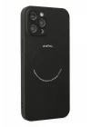 Mey İthalat®  iPhone 12 Pro Kılıf Jack Magneticsafe Lens Silikon - Siyah
