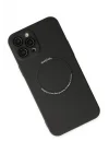 Mey İthalat®  iPhone 12 Pro Kılıf Jack Magneticsafe Lens Silikon - Siyah