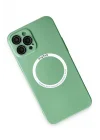 Mey İthalat®  iPhone 12 Pro Kılıf Jack Magneticsafe Lens Silikon - Yeşil