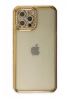 Mey İthalat®   iPhone 12 Pro Kılıf Joke Taşlı Silikon - Gold
