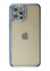 Mey İthalat®   iPhone 12 Pro Kılıf Joke Taşlı Silikon - Mavi