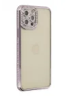 Mey İthalat®   iPhone 12 Pro Kılıf Joke Taşlı Silikon - Mor