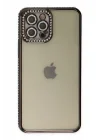 Mey İthalat®   iPhone 12 Pro Kılıf Joke Taşlı Silikon - Siyah