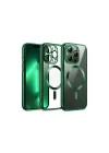 Mey İthalat®   iPhone 12 Pro Kılıf Kross Magneticsafe Kapak - Koyu Yeşil
