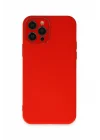 Mey İthalat®  iPhone 12 Pro Kılıf Lansman Glass Kapak - Kırmızı
