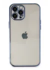 Mey İthalat®  iPhone 12 Pro Kılıf  Lensli Silikon - Açık Mavi