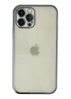Mey İthalat®   iPhone 12 Pro Kılıf  Lensli Silikon - Lacivert