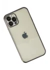 Mey İthalat®   iPhone 12 Pro Kılıf  Lensli Silikon - Siyah