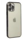 Mey İthalat®   iPhone 12 Pro Kılıf  Lensli Silikon - Siyah