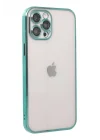 Mey İthalat®   iPhone 12 Pro Kılıf  Lensli Silikon - Yeşil