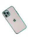 Mey İthalat®   iPhone 12 Pro Kılıf  Lensli Silikon - Yeşil
