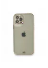 Mey İthalat®   iPhone 12 Pro Kılıf Liva Taşlı Silikon - Beyaz