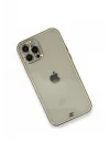 Mey İthalat®   iPhone 12 Pro Kılıf Liva Taşlı Silikon - Beyaz