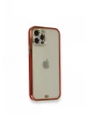 Mey İthalat®   iPhone 12 Pro Kılıf Liva Taşlı Silikon - Kırmızı