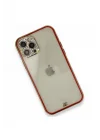 Mey İthalat®   iPhone 12 Pro Kılıf Liva Taşlı Silikon - Kırmızı