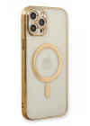 Mey İthalat®  iPhone 12 Pro Kılıf Magneticsafe Lazer Silikon - Gold
