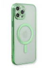 Mey İthalat®  iPhone 12 Pro Kılıf Magneticsafe Lazer Silikon - Haki Yeşil