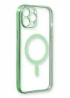 Mey İthalat®  iPhone 12 Pro Kılıf Magneticsafe Lazer Silikon - Haki Yeşil