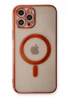 Mey İthalat®  iPhone 12 Pro Kılıf Magneticsafe Lazer Silikon - Kırmızı