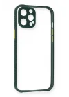 Mey İthalat®   iPhone 12 Pro Kılıf Miami Şeffaf Silikon - Koyu Yeşil