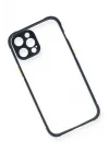 Mey İthalat®   iPhone 12 Pro Kılıf Miami Şeffaf Silikon - Lacivert