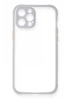 Mey İthalat®   iPhone 12 Pro Kılıf Miami Şeffaf Silikon - Lila