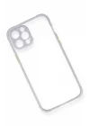 Mey İthalat®   iPhone 12 Pro Kılıf Miami Şeffaf Silikon - Lila