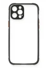 Mey İthalat®   iPhone 12 Pro Kılıf Miami Şeffaf Silikon - Siyah