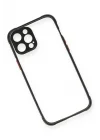 Mey İthalat®   iPhone 12 Pro Kılıf Miami Şeffaf Silikon - Siyah