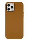 Mey İthalat®  iPhone 12 Pro Max Kılıf Asya Deri Silikon - Kahverengi