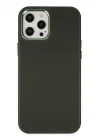 Mey İthalat®  iPhone 12 Pro Max Kılıf Asya Deri Silikon - Koyu Yeşil