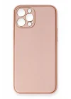 Mey İthalat®  iPhone 12 Pro Max Kılıf Coco Deri Silikon Kapak - Pembe