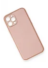 Mey İthalat®  iPhone 12 Pro Max Kılıf Coco Deri Silikon Kapak - Pembe