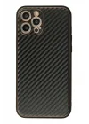 Mey İthalat®  iPhone 12 Pro Max Kılıf Coco Karbon Silikon - Siyah